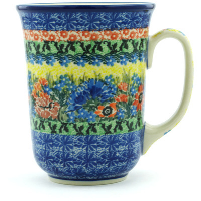 Polish Pottery Bistro Mug Flowers Jubilee UNIKAT