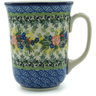 Polish Pottery Bistro Mug Rose Garden UNIKAT