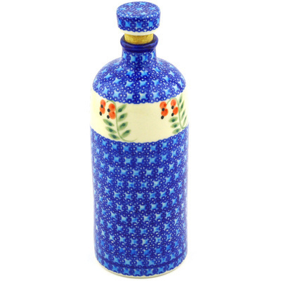Polish Pottery Bottle 27 oz Red Berries