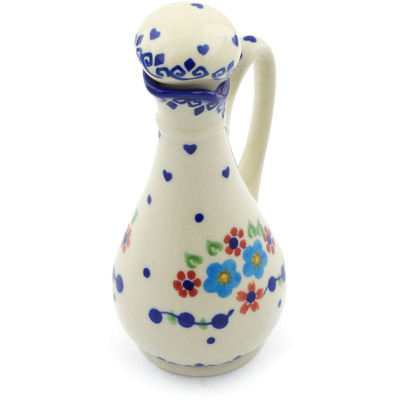 Polish Pottery Bottle 5 oz Hearts And Flowers