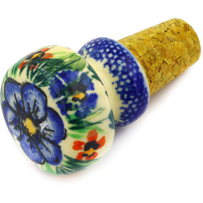 Polish Pottery Bottle Stopper 2&quot; Spring Garden UNIKAT