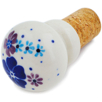 Polish Pottery Bottle Stopper 3&quot; The Floral Wish