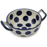 Polish Pottery Bouillon Cup 10 oz Bold Blue Dots