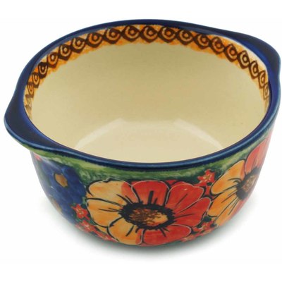 Polish Pottery Bouillon Cup 15 oz Bright Beauty UNIKAT