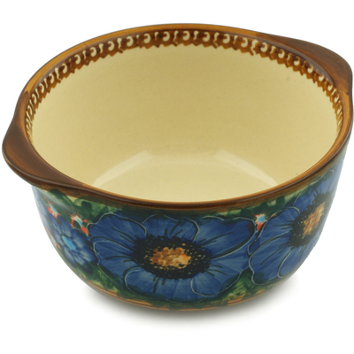 Polish Pottery Bouillon Cup 15 oz Tropical Wildflowers UNIKAT