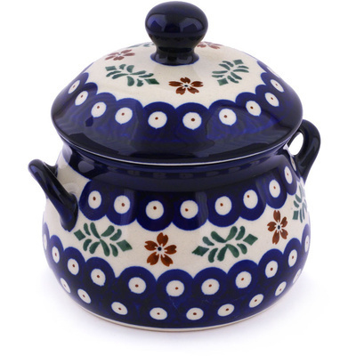 Polish Pottery Bouillon Cup with Lid 17 oz