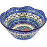 Polish Pottery Bowl 10&quot; Basket Of Beauty UNIKAT