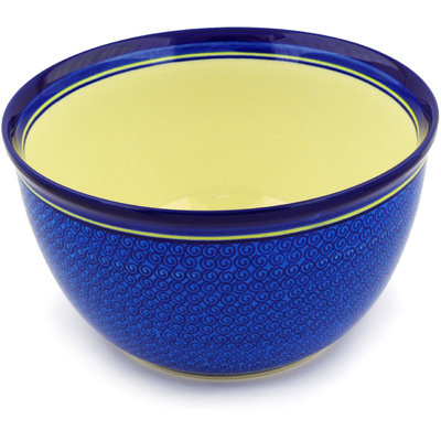 Polish Pottery Bowl 10&quot; Blue Galaxy