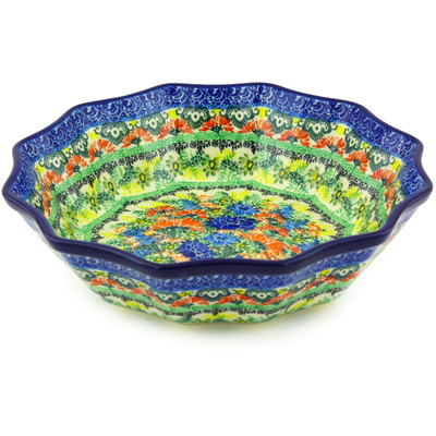 Polish Pottery Bowl 10&quot; Floral Bounty UNIKAT