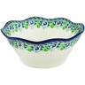 Polish Pottery Bowl 10&quot; Green Flora