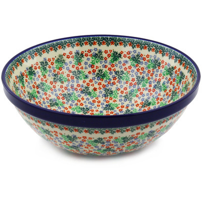 Polish Pottery Bowl 11&quot; Holly Berry
