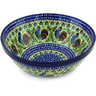 Polish Pottery Bowl 11&quot; Rooster Row UNIKAT