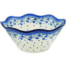 Polish Pottery Bowl 12&quot; Blue Grapevine