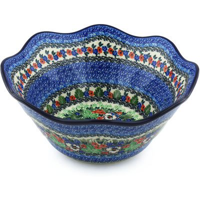 Polish Pottery Bowl 12&quot; Lovely Leitmotif UNIKAT