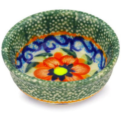 Polish Pottery Bowl 2&quot; Floral Delight UNIKAT