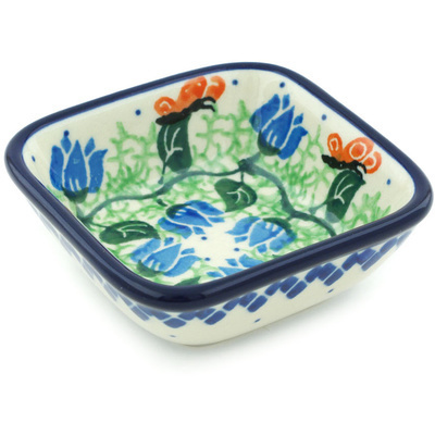 Polish Pottery Bowl 3&quot; Butterfly Field