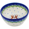 Polish Pottery Bowl 4&quot; Frenchie In A Pumpkin