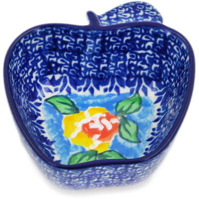 Polish Pottery Bowl 4&quot; Matisse Flowers Golden UNIKAT