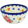 Polish Pottery Bowl 4&quot; Poinsettia Charm