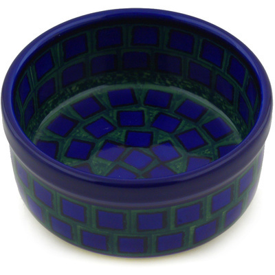 Polish Pottery Bowl 4&quot; Sapphire Mosaic UNIKAT
