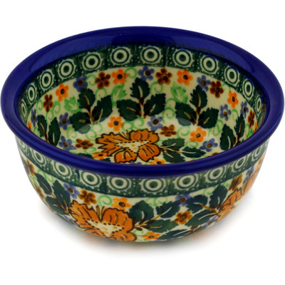 Polish Pottery Bowl 5&quot; Autumn Dreams UNIKAT