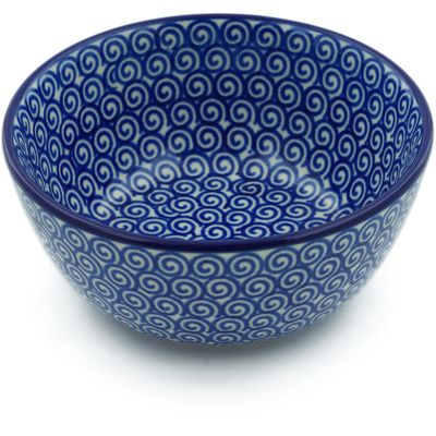 Polish Pottery Bowl 5&quot; Baltic Blue