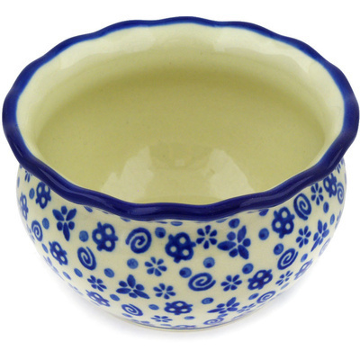 Polish Pottery Bowl 5&quot; Blue Confetti