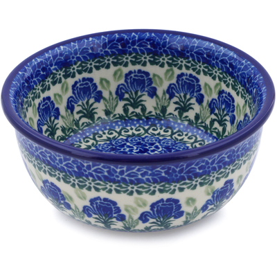 Polish Pottery Bowl 5&quot; Blue Country UNIKAT