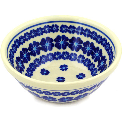 Polish Pottery Bowl 5&quot; Blue Lei