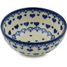 Polish Pottery Bowl 5&quot; Blue Valentine Hearts
