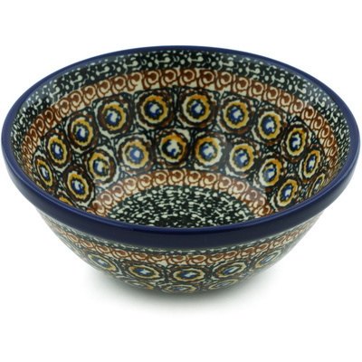 Polish Pottery Bowl 5&quot; Brown Beauty UNIKAT