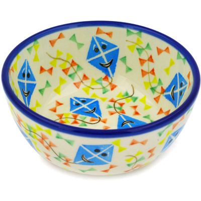 Polish Pottery Bowl 5&quot; Children&#039;s Happy Kite