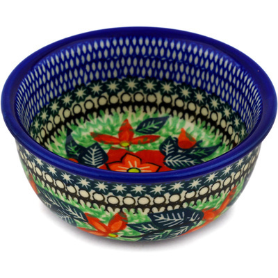 Polish Pottery Bowl 5&quot; Chinoiserie Chic UNIKAT