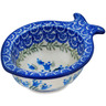 Polish Pottery Bowl 5&quot; Feathery Bluebells
