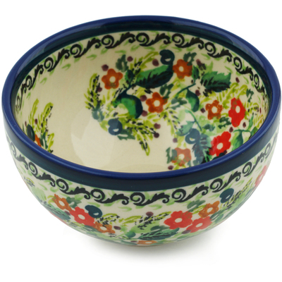 Polish Pottery Bowl 5&quot; Floral Eden UNIKAT