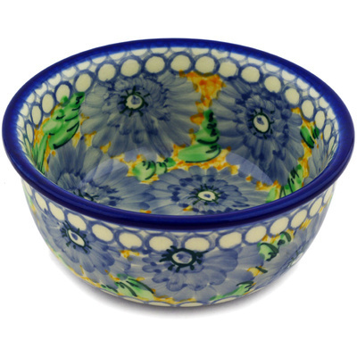 Polish Pottery Bowl 5&quot; Floral Flush UNIKAT