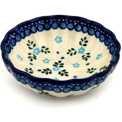 Polish Pottery Bowl 5&quot; Floral Snowflake