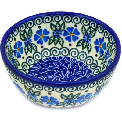 Polish Pottery Bowl 5&quot; Flowers On The Shore