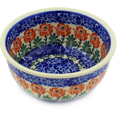 Polish Pottery Bowl 5&quot; Fragrant Peony