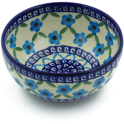 Polish Pottery Bowl 5&quot; Greek Daisies