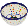 Polish Pottery Bowl 5&quot; Happy Folk Couple UNIKAT