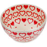 Polish Pottery Bowl 5&quot; Heart Is Full Of Love UNIKAT