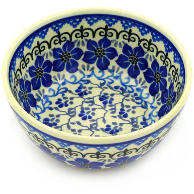 Polish Pottery Bowl 5&quot; Island Blue