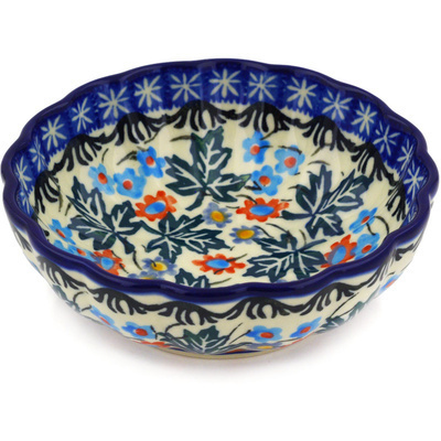 Polish Pottery Bowl 5&quot; Ivy Wreath UNIKAT