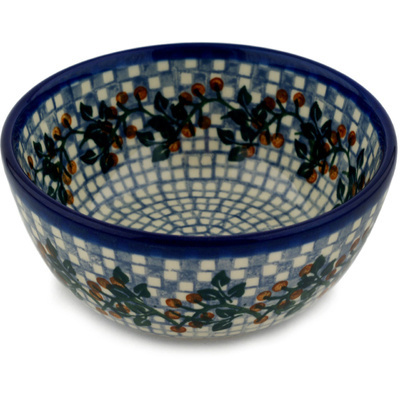Polish Pottery Bowl 5&quot; Juniper Tiles UNIKAT