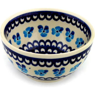 Polish Pottery Bowl 5&quot; Poppy Peacock