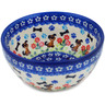 Polish Pottery Bowl 5&quot; Puppy Love UNIKAT