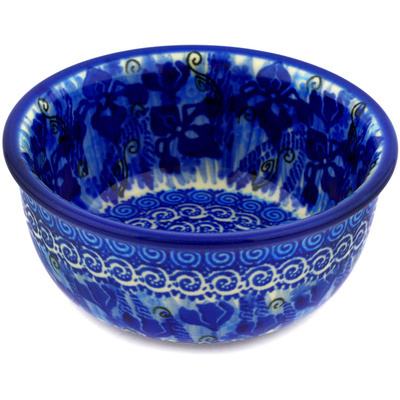 Polish Pottery Bowl 5&quot; Royal Iris UNIKAT