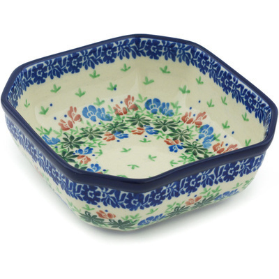 Polish Pottery Bowl 5&quot; Snapdragon Bouquet