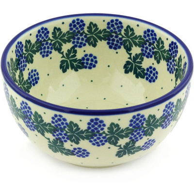Polish Pottery Bowl 5&quot; Summer Blackberries